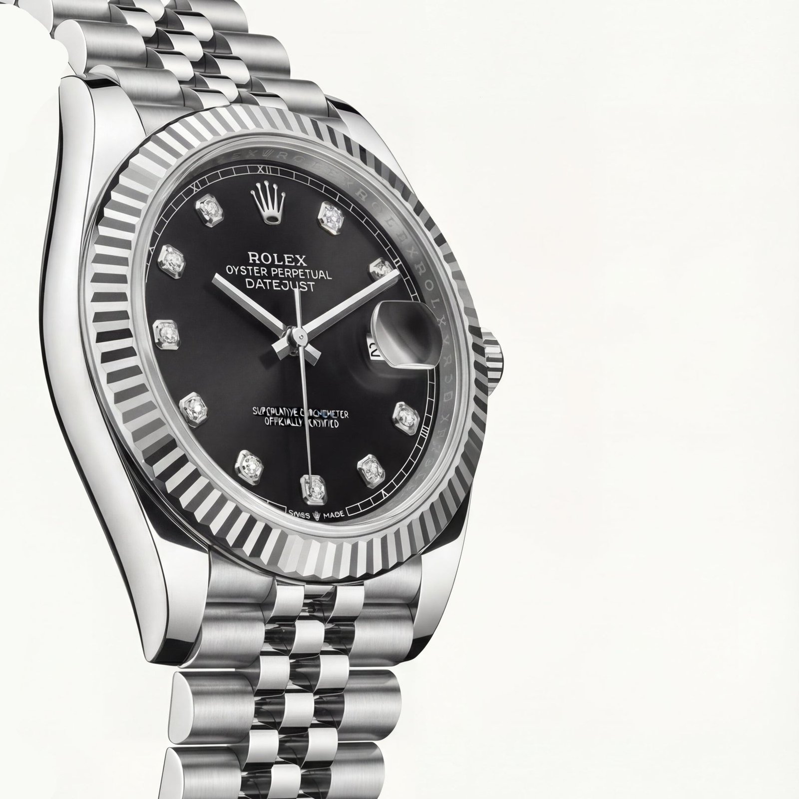 Onyx Black Diamond Dial Steel Watch