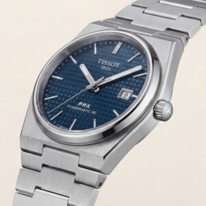 Deep Blue Textured Dial Steel Watch