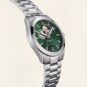 Emerald Green Open-Heart Automatic Steel Watch