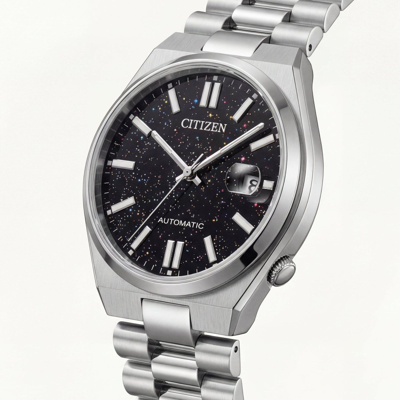 Stellar Night Galaxy Silver Watch